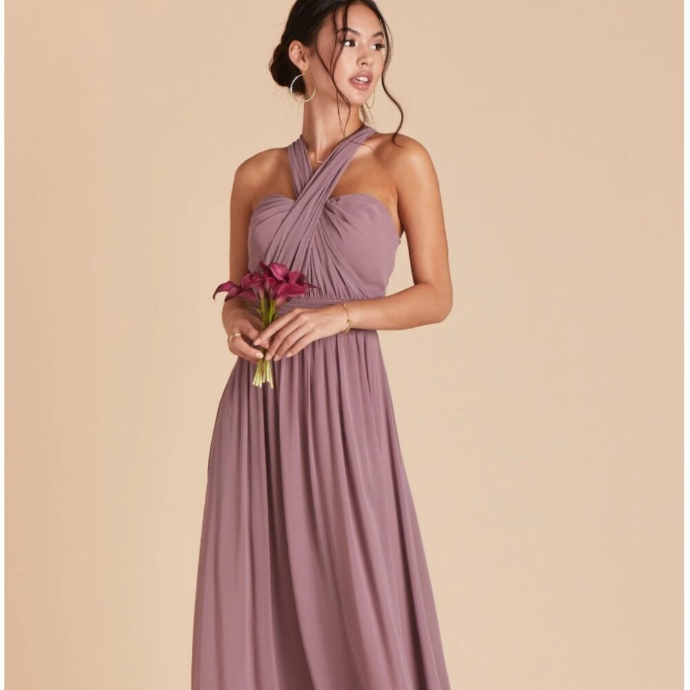 Birdy Grey Mauve Cross-Front Maxi Dress